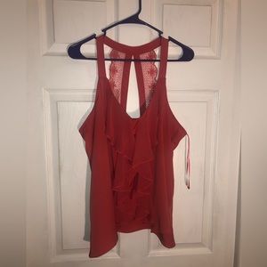 - - Size XL dark melon color, summer sleeveless, lace embellishedw/ ruffle…